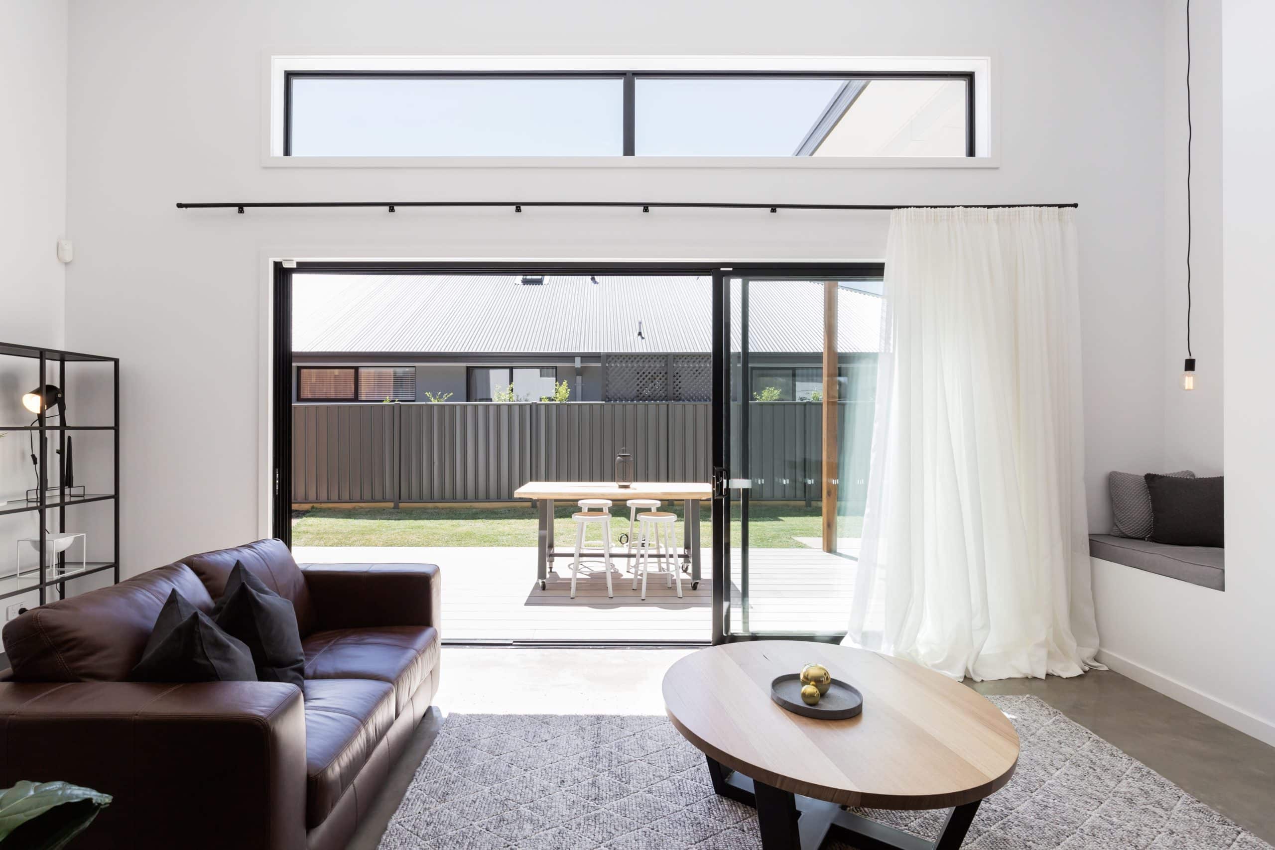 sliding doors opening to patio