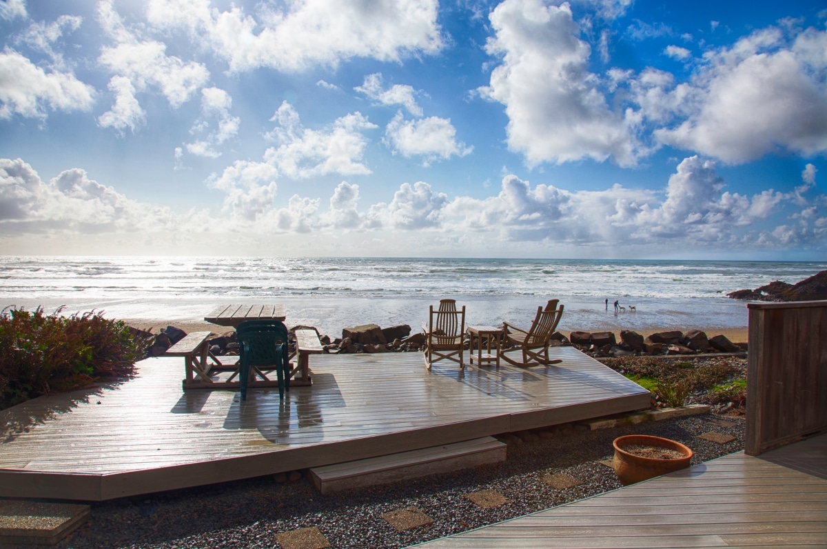 wooden patio deck