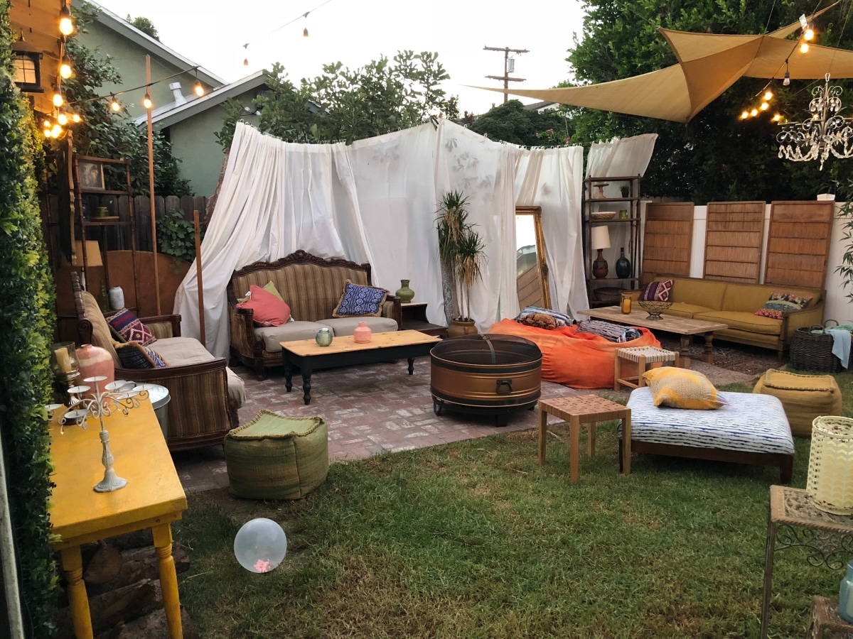 airy curtains in patio