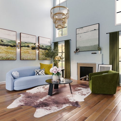 modern chandelier in living room