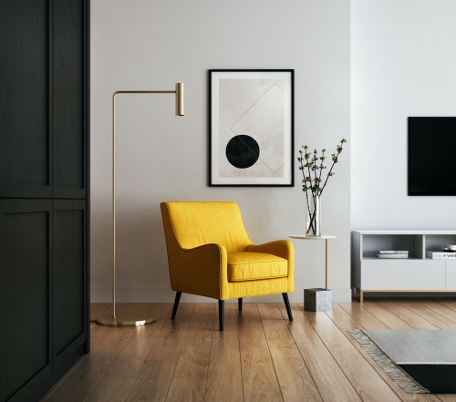 modern floor lamp in living room
