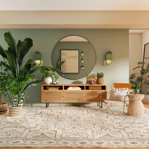 large potted plant used as decor in a living room