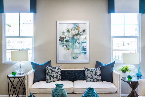 living room with a monochromatic colour theme