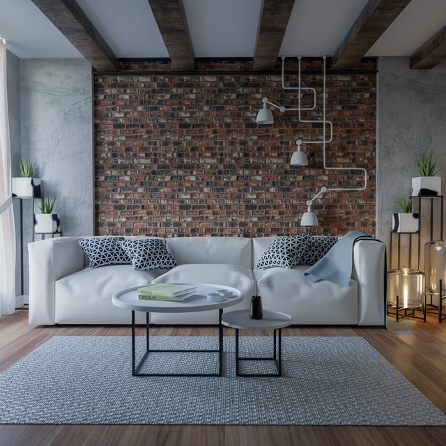 rustic-living-room-brick-feature-wall
