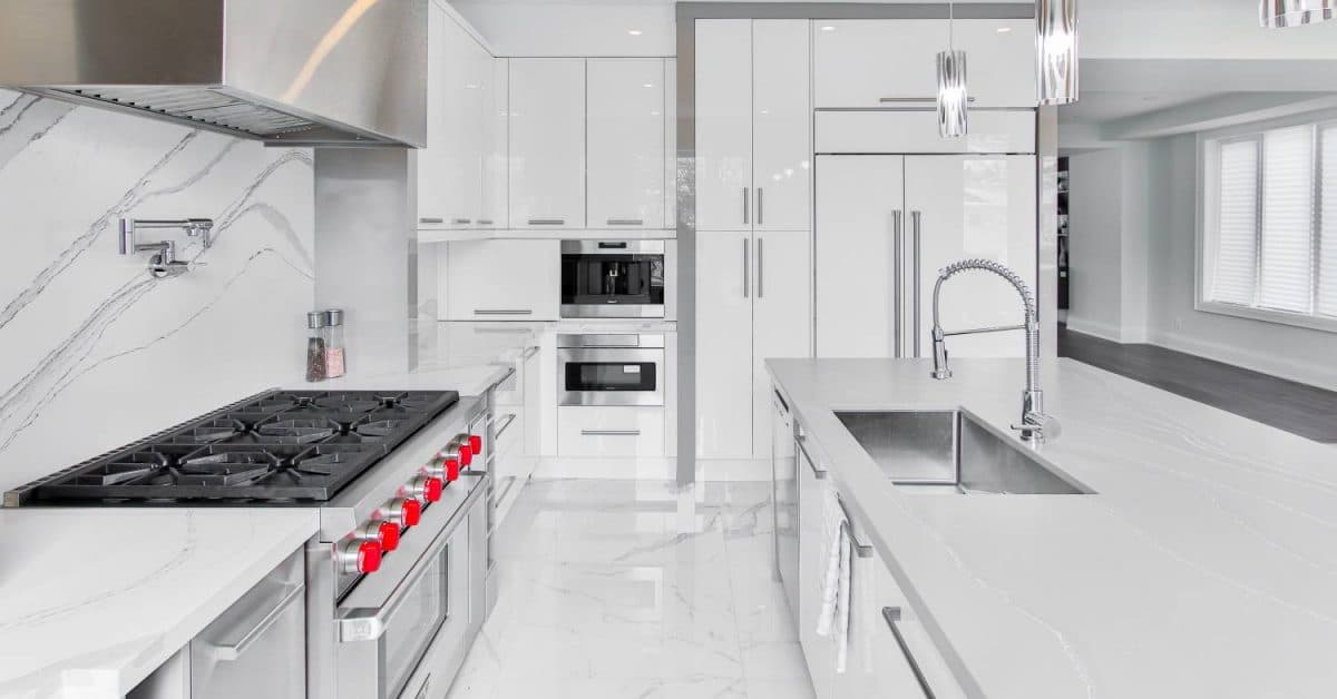 empty gray kitchen