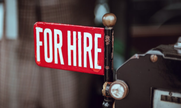A sign stating for hire