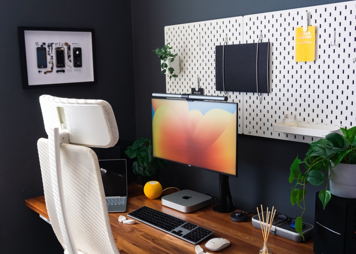 pegboard over home desk