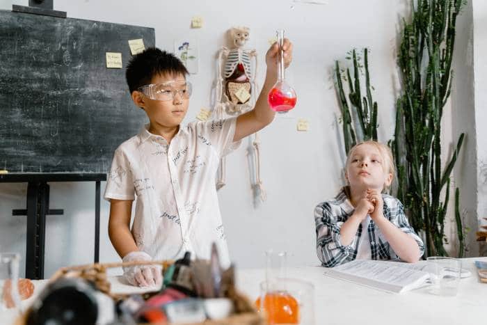 kids doing science experiments at home