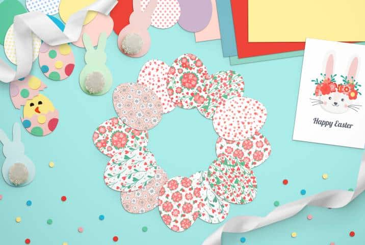 Easter egg cardboard wreath 