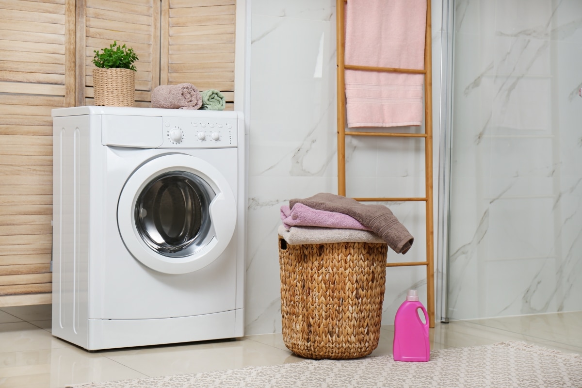 marble tile interior laundry room