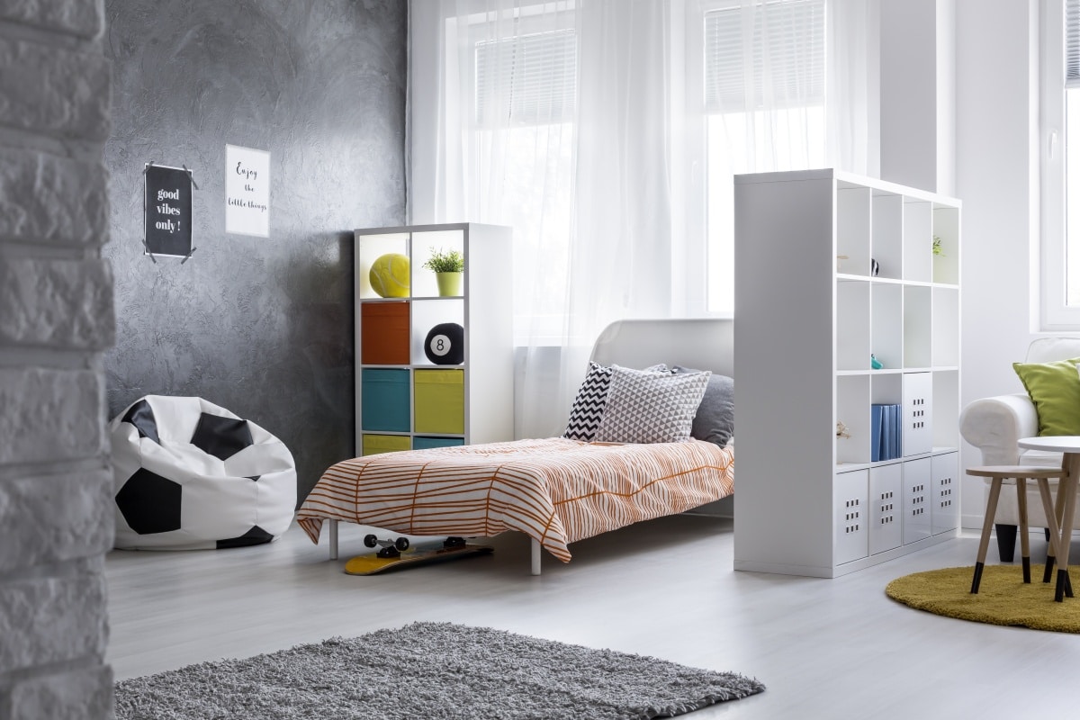 living space combined with a teen's sleeping area