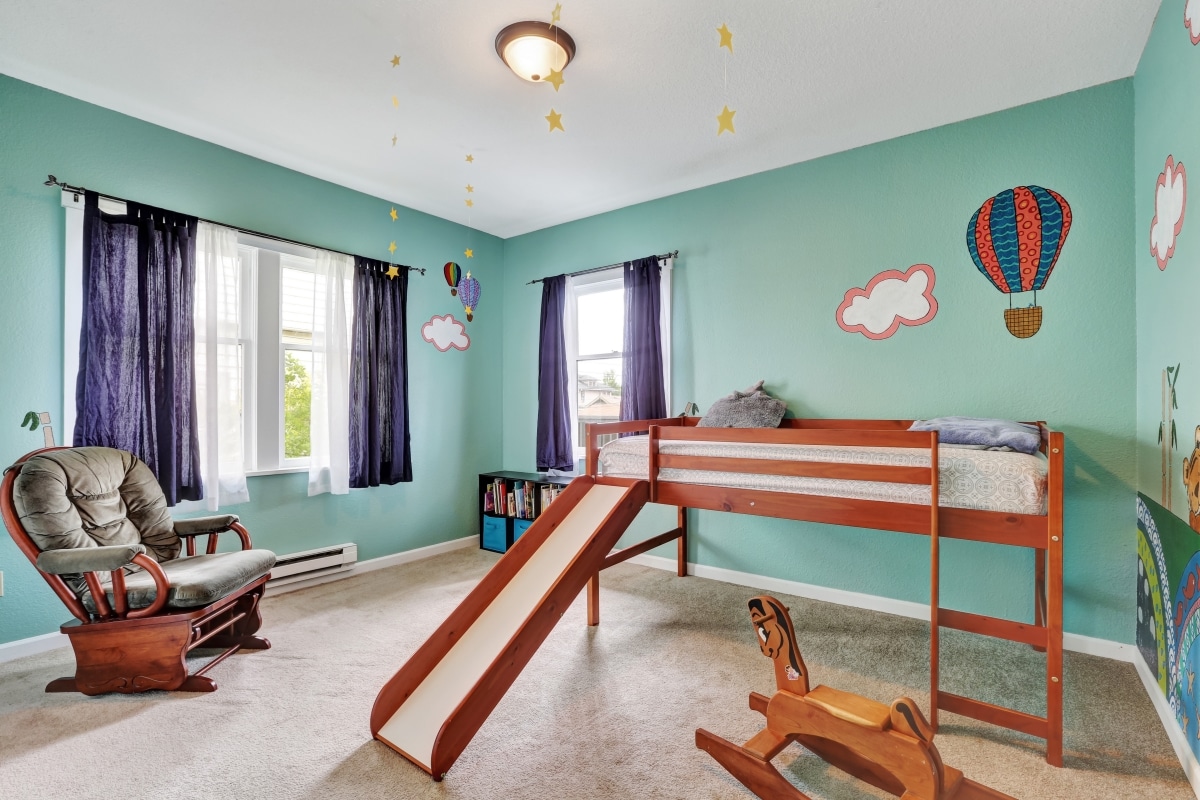 fun kid's bed with slide