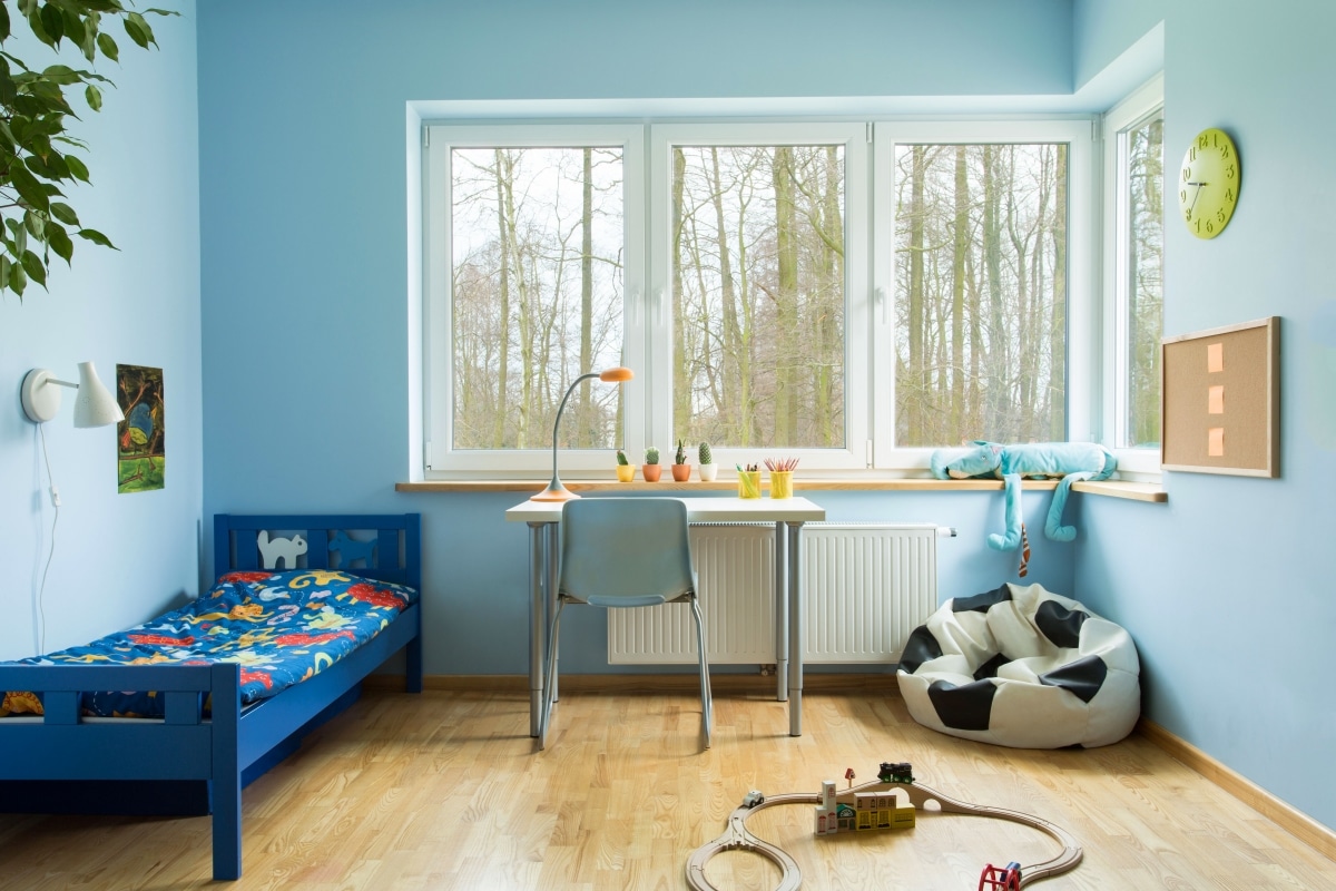 boys room with soccer ball bean bag