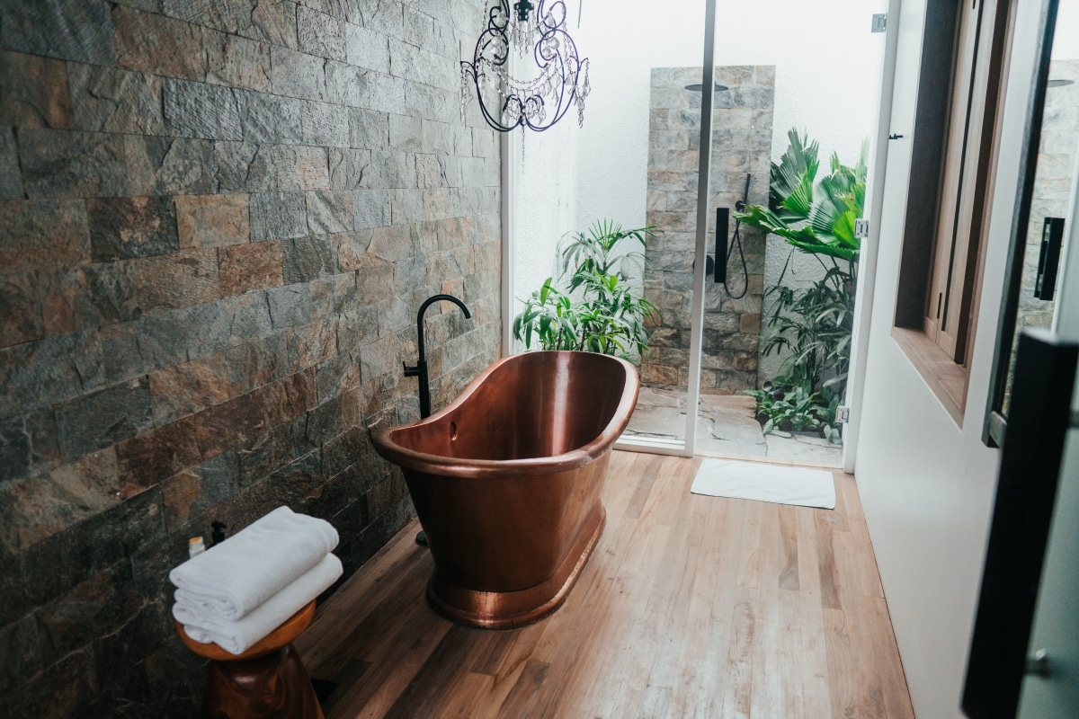 bathroom with outdoor shower