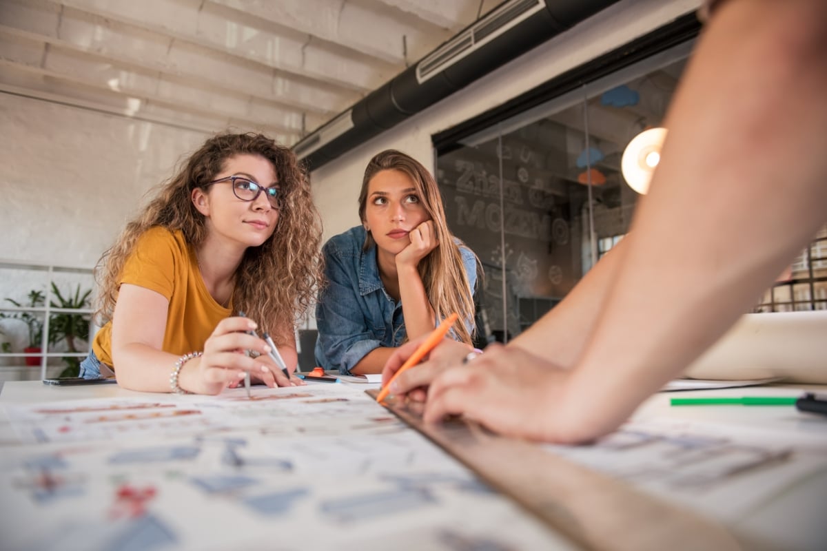 Women checking the latest business trends