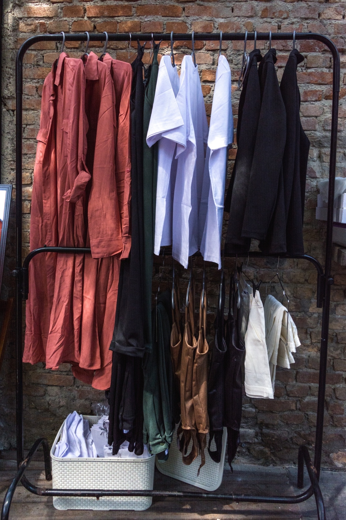 Clothes on clothing rack