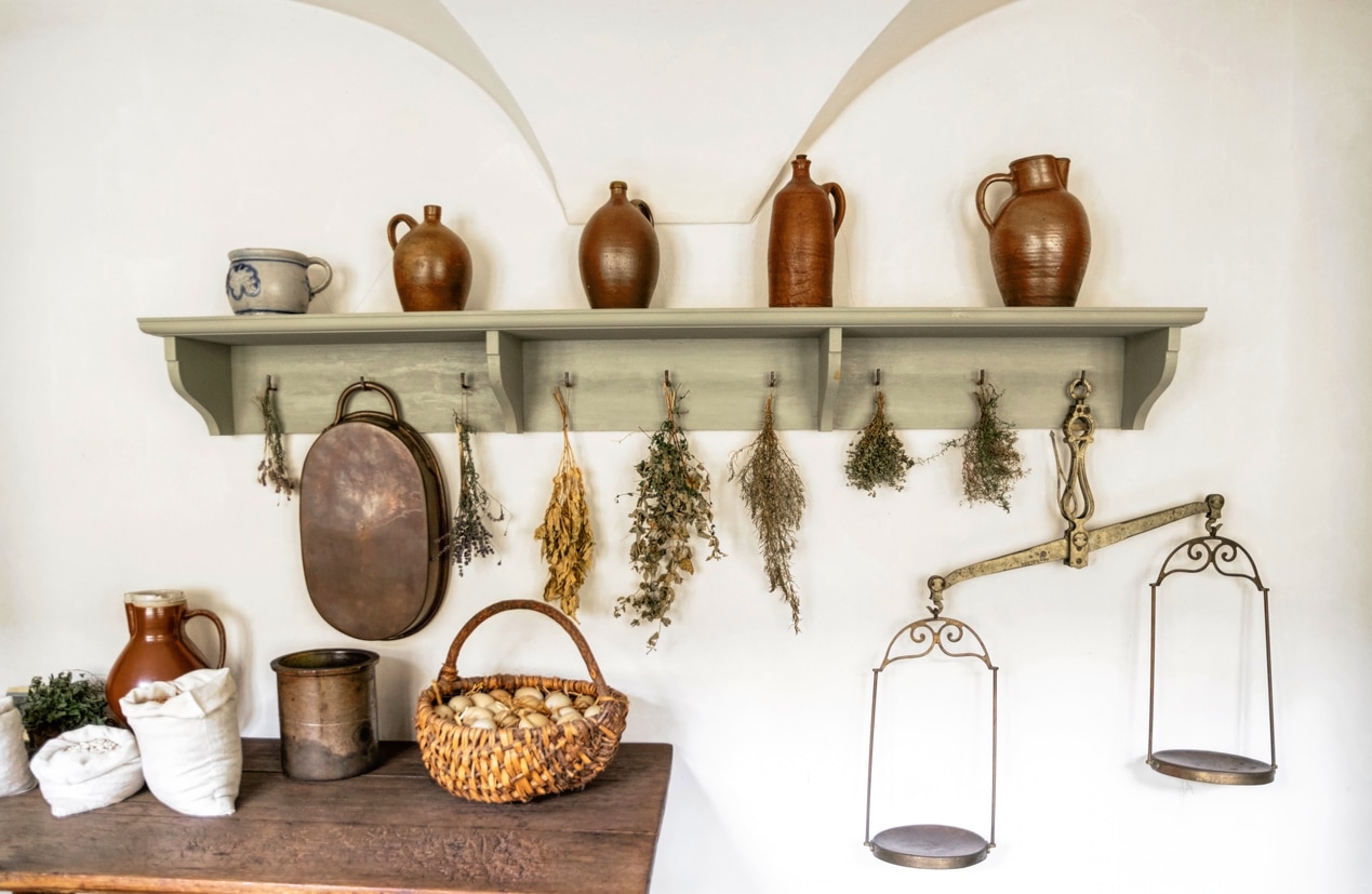 rustic kitchen shelf