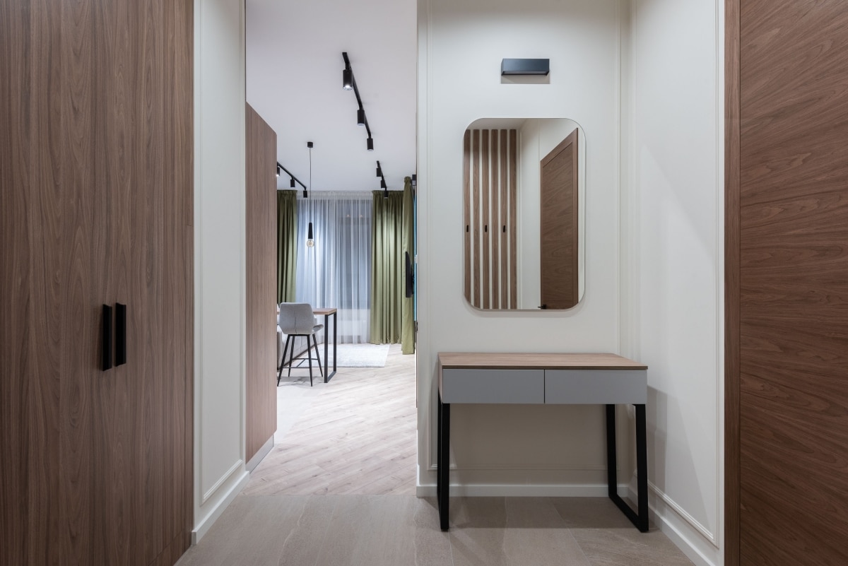 hallway vanity area