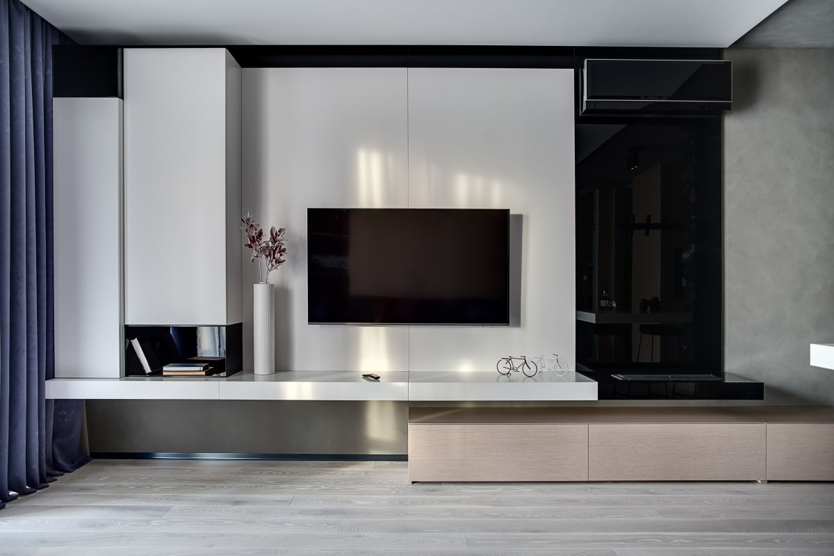 floral display on TV console