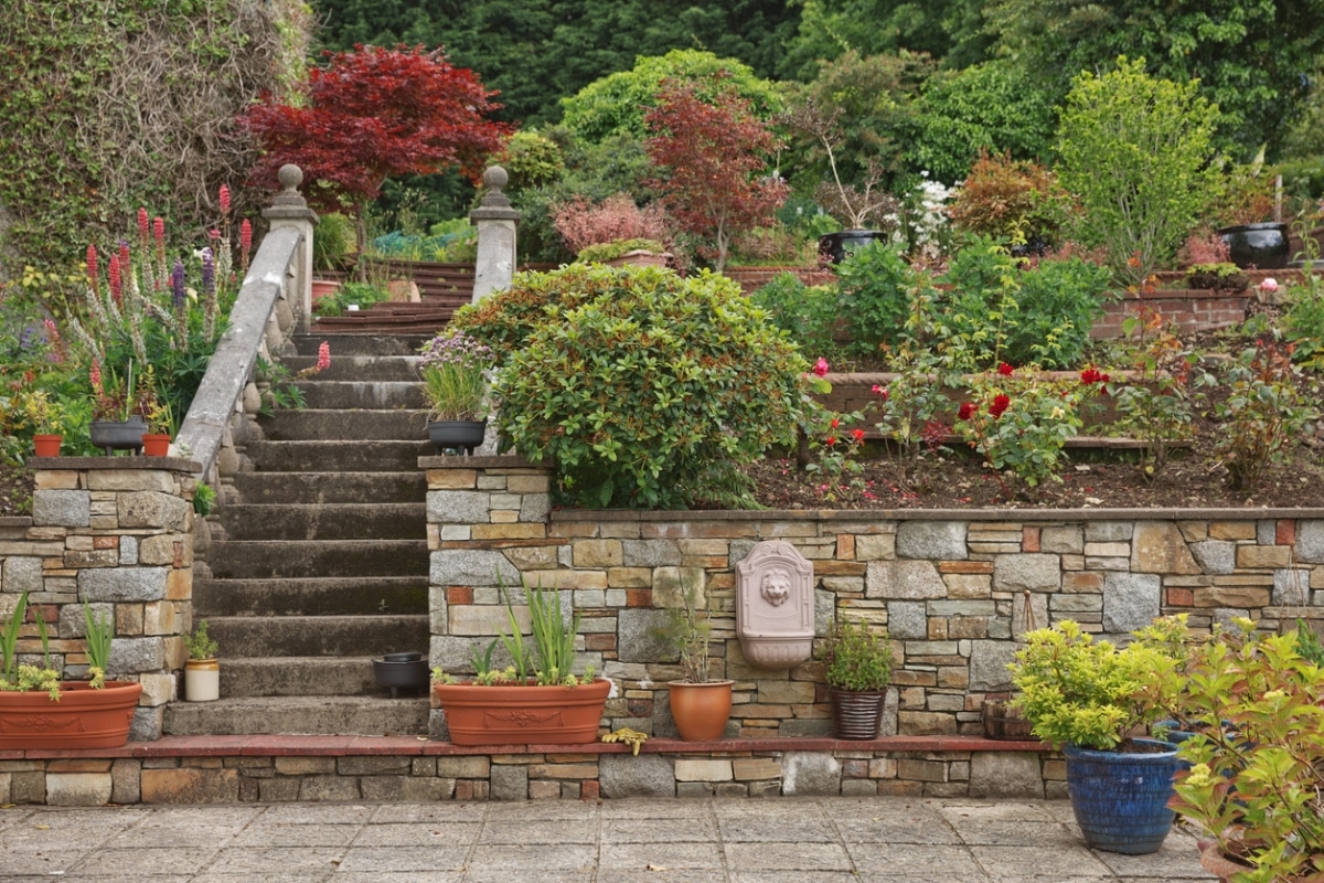 natural stone landscaping border