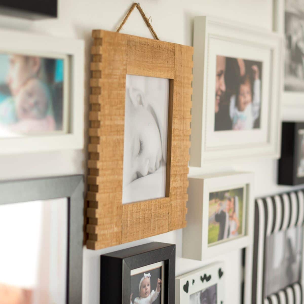 a group of photos on a wall