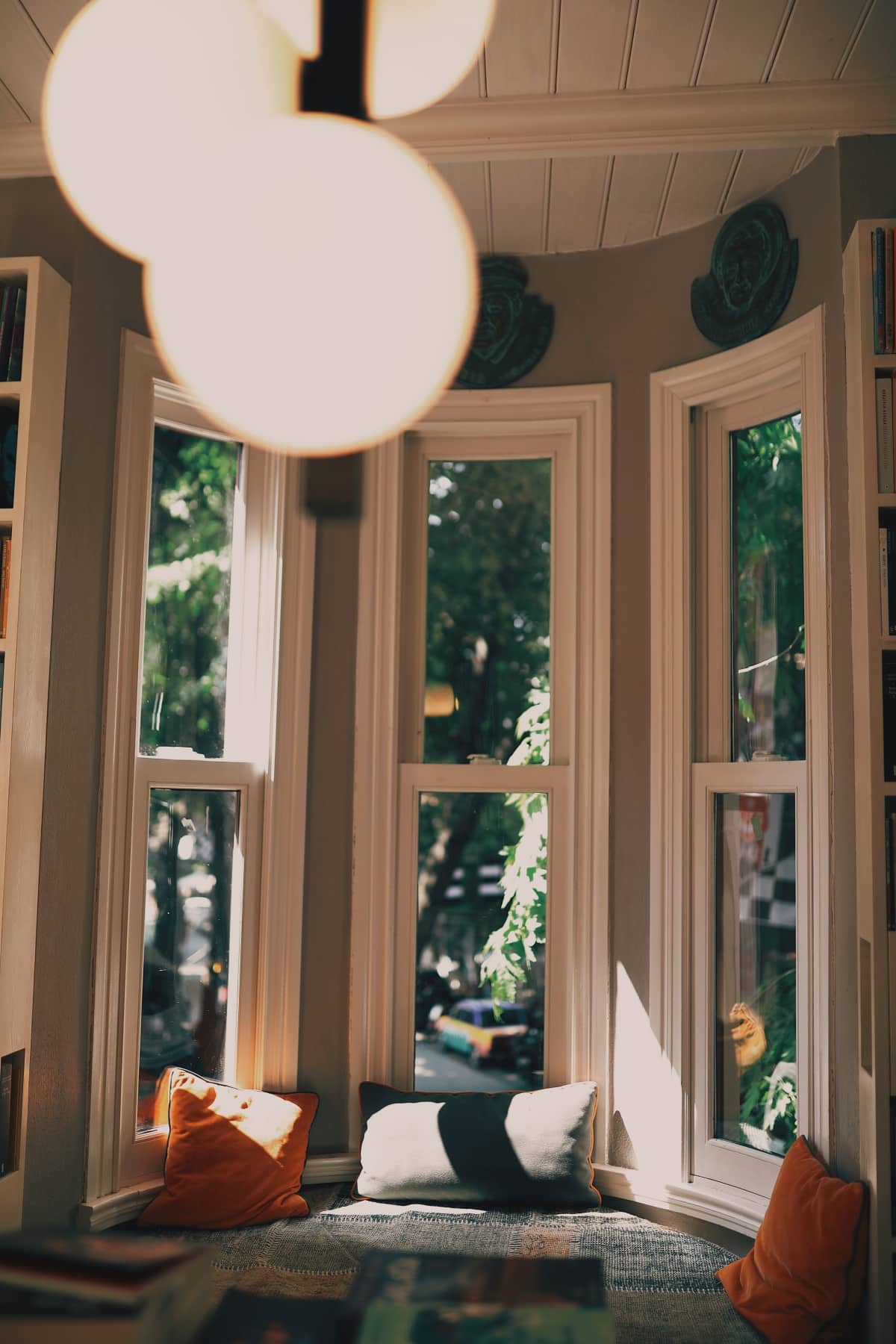 White Wooden Framed Glass Bay Window