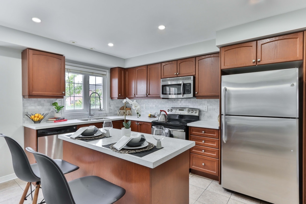 Black and wood toned kitchen