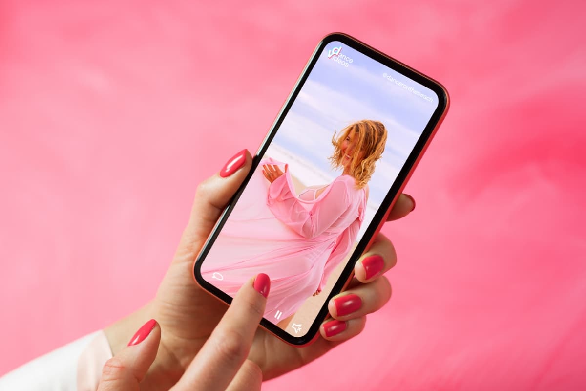 freeze frame of short-form video content playing on a smartphone