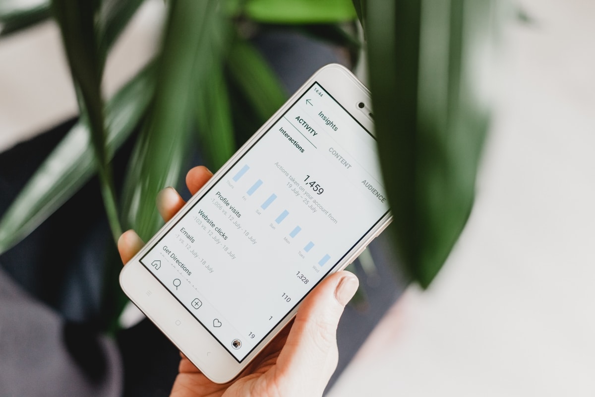 social media advertising insights displayed on a smartphone