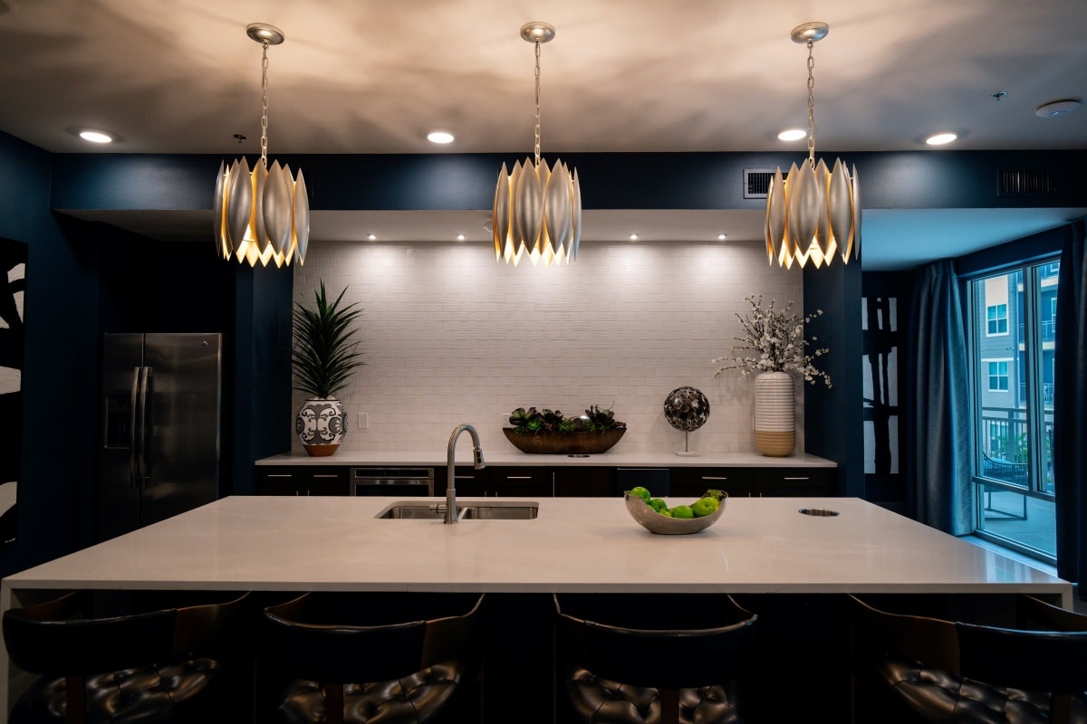 White and black dining room