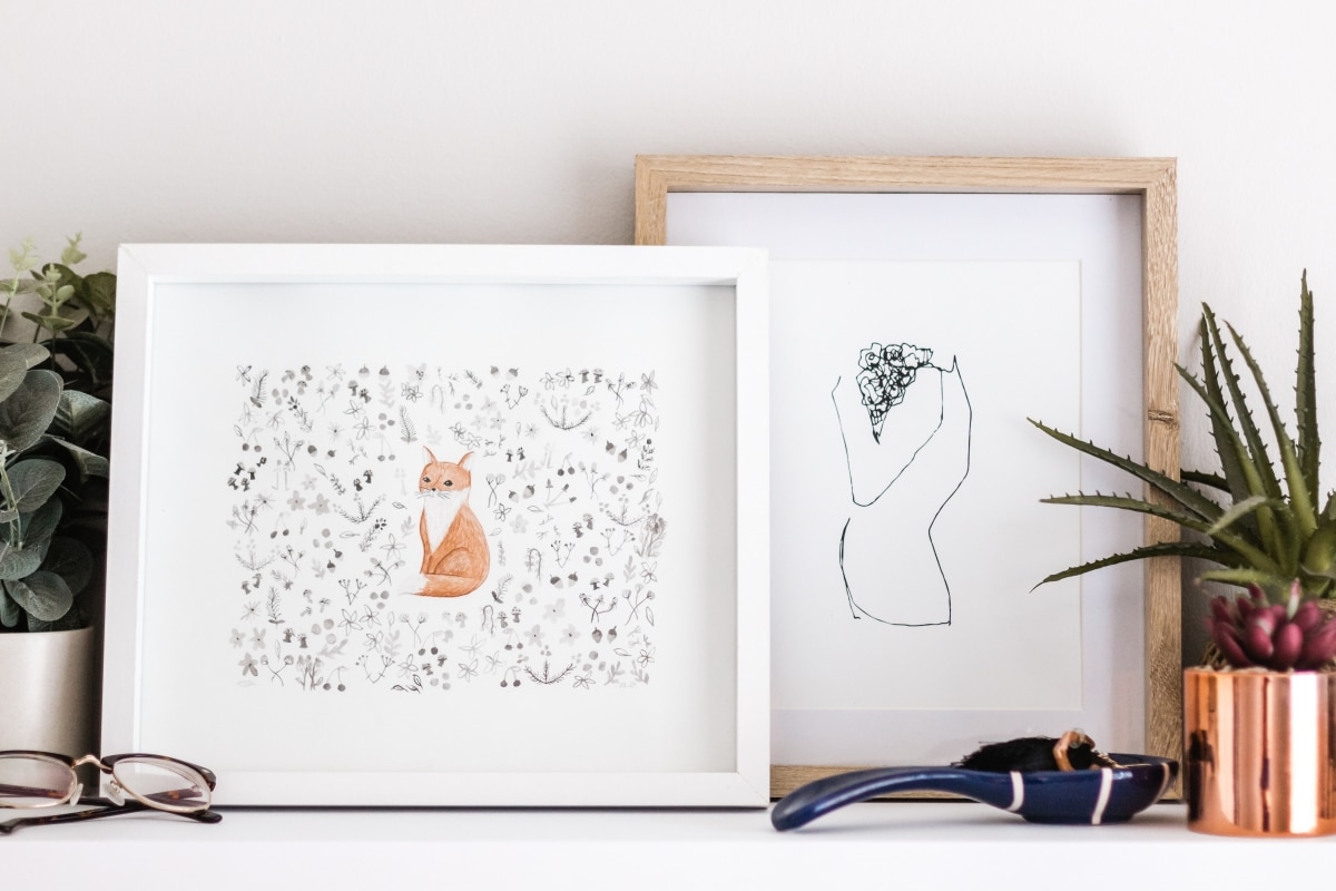 framed handdrawn display pieces