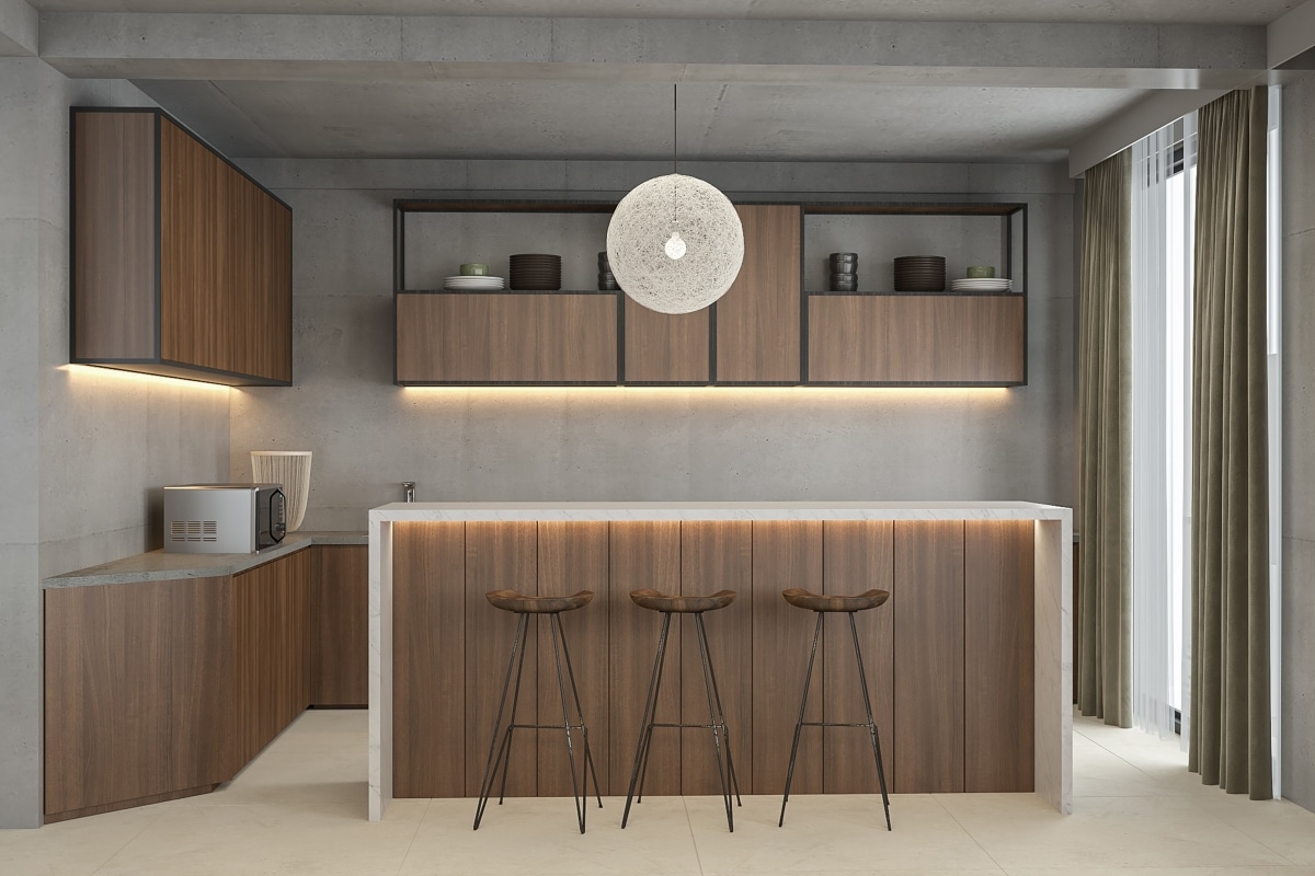 sphere pendant light in dining room