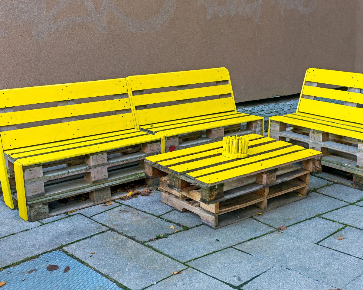 colourful tables and chairs