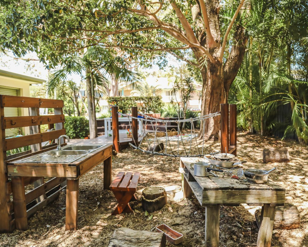rustic mud kitchen table set